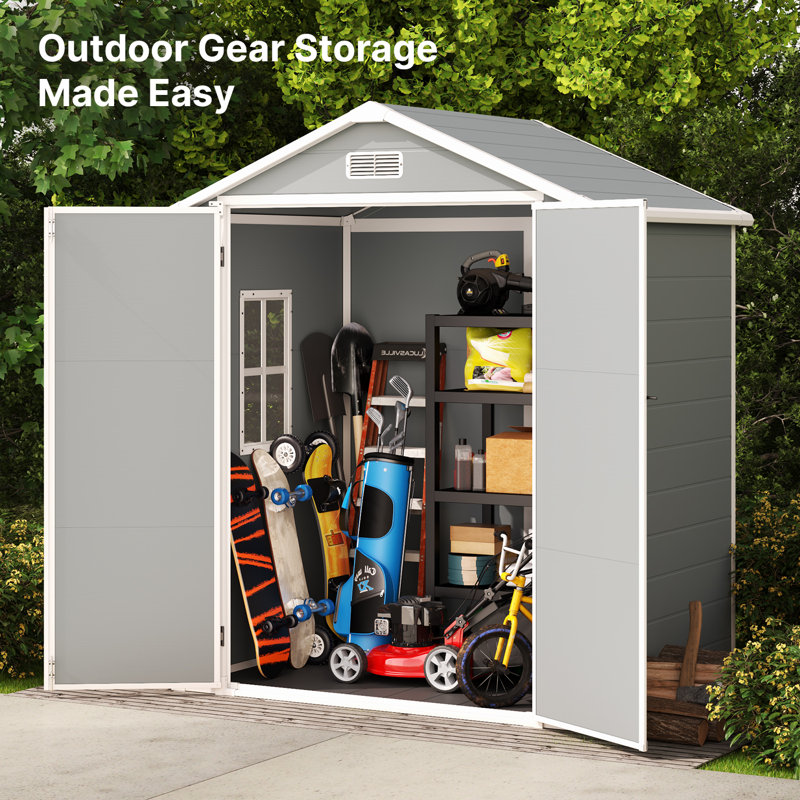 Aiho 6 ft. W x 4 ft. D Plastic Storage Shed & Reviews | Wayfair